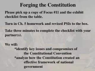 Forging the Constitution