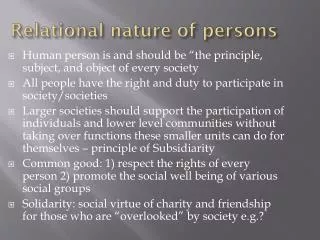 Relational nature of persons