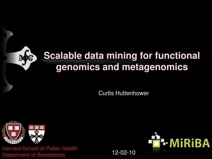 scalable data mining for functional genomics and metagenomics