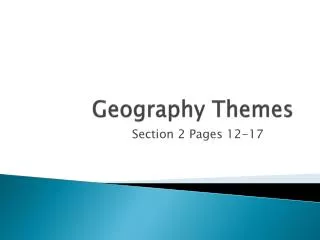 Geography Themes
