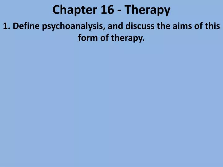 chapter 16 therapy