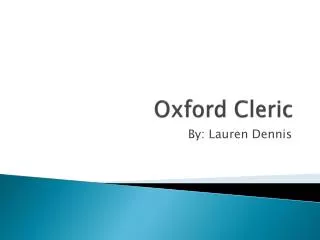 Oxford Cleric