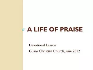 A Life of Praise