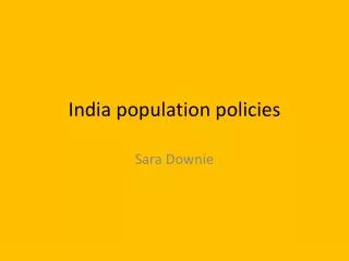 India population policies