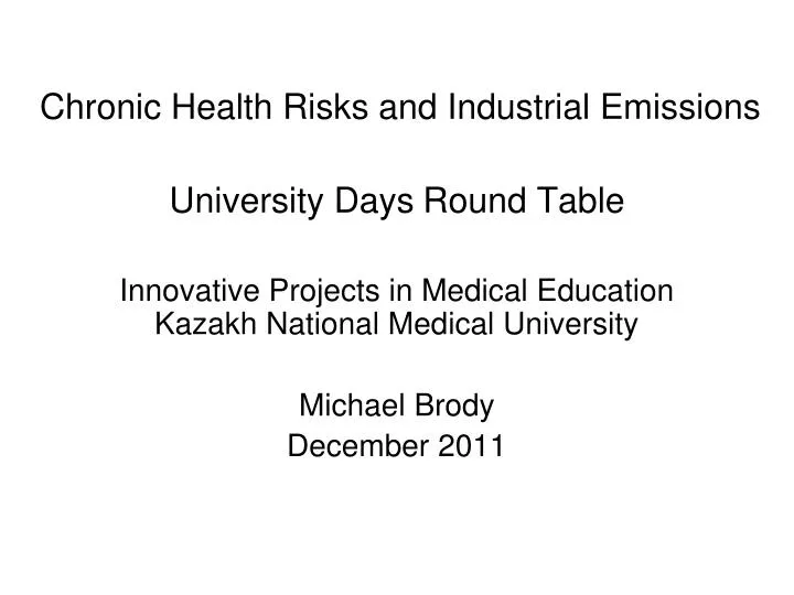 chronic health risks and industrial emissions