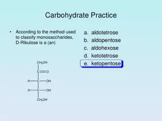 Carbohydrate Practice
