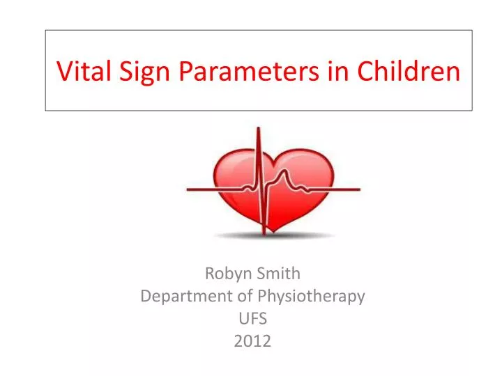 vital sign p arameters in children