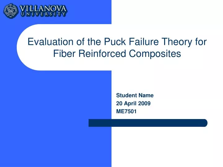 evaluation of the puck failure theory for fiber reinforced composites