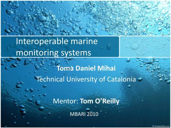 interoperable marine monitoring systems