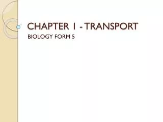 CHAPTER 1 - TRANSPORT