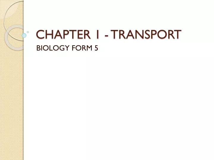 chapter 1 transport