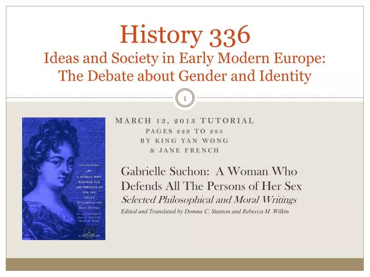 history 336 ideas and society in early modern europe the debate about gender and identity