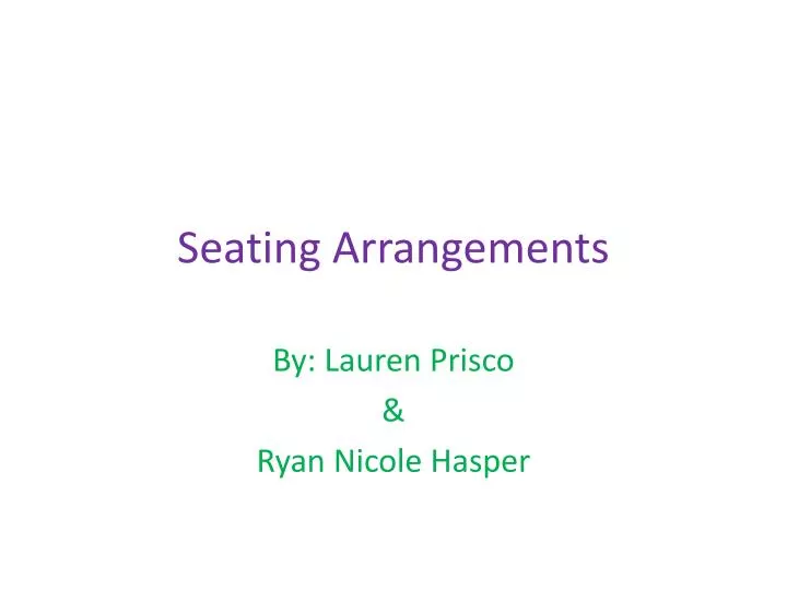 seating arrangements