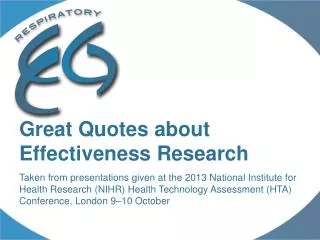 Great Quotes about Effectiveness Research