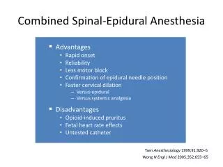 Combined Spinal-Epidural Anesthesia