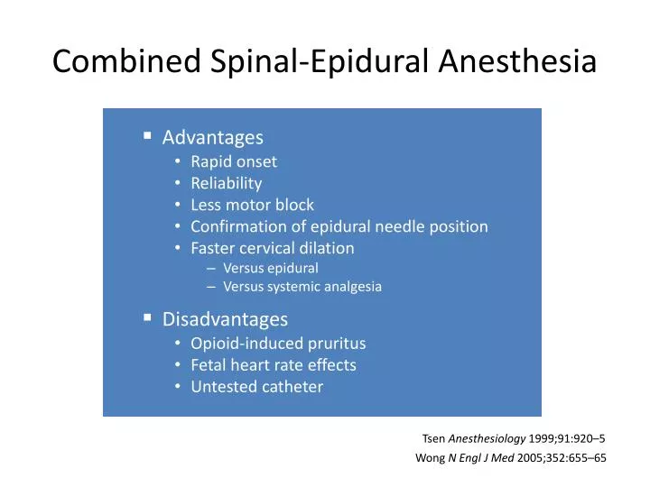 combined spinal epidural anesthesia
