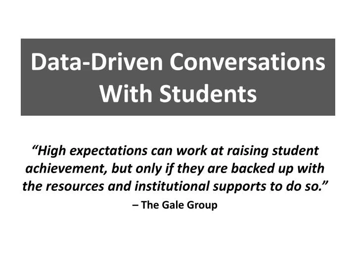 data driven conversations with students