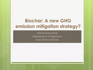 Biochar: A new GHG emission mitigation strategy?