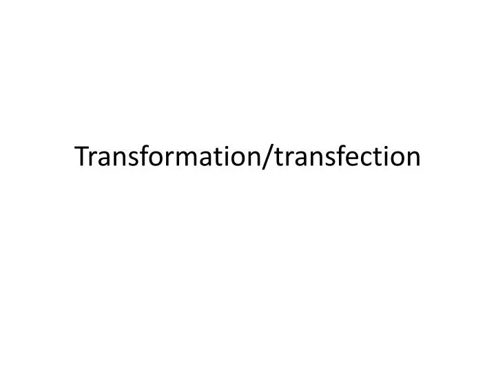 transformation transfection