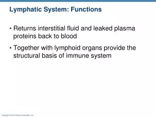 Lymphatic System: Functions
