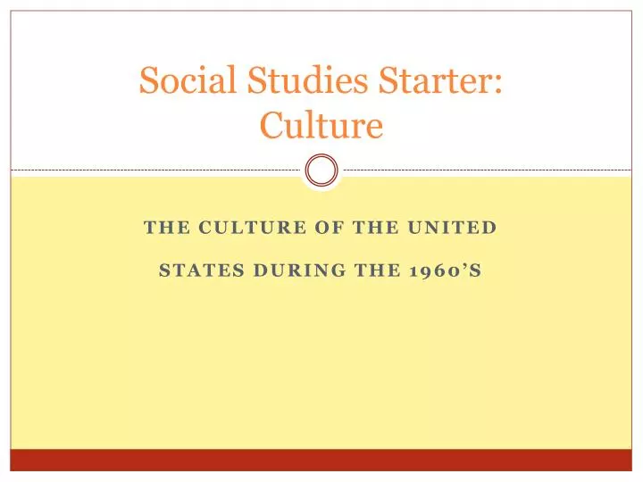 social studies starter culture