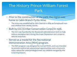 The History Prince William Forest Park
