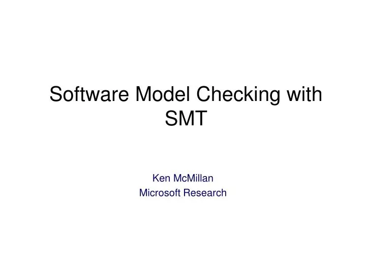 software model checking with smt