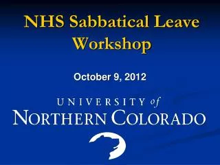 NHS Sabbatical Leave Workshop