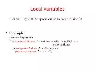 Local variables