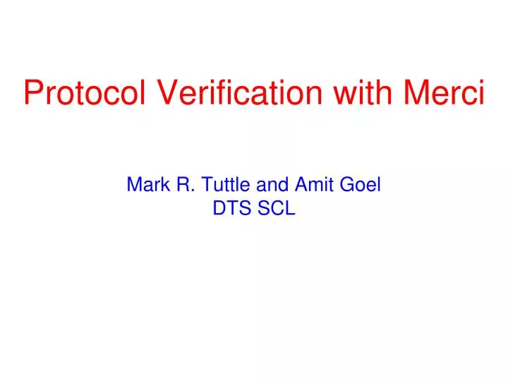 protocol verification with merci