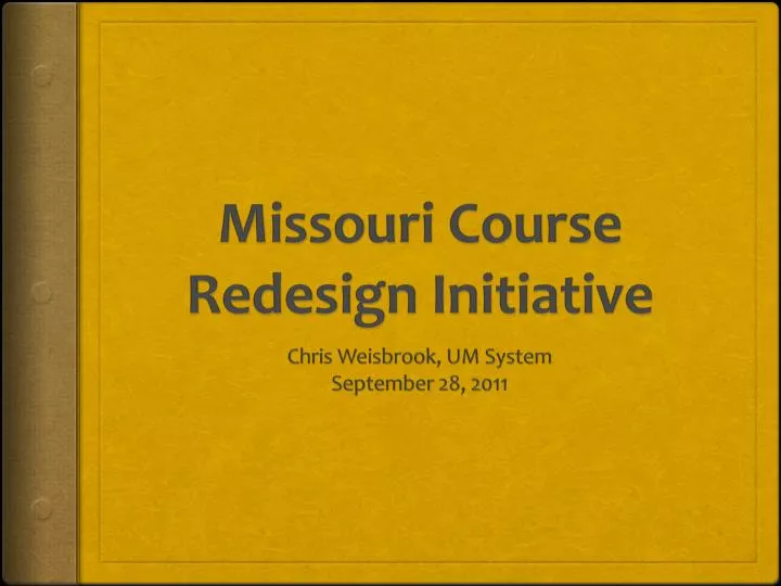 missouri course redesign initiative
