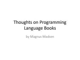 Thoughts on Programming Language Books