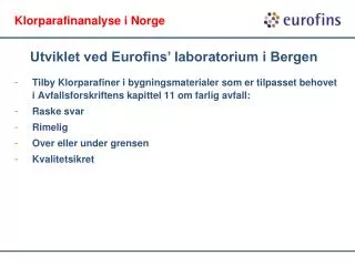 klorparafinanalyse i norge