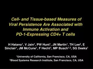What are the determinants of HIV persistence?