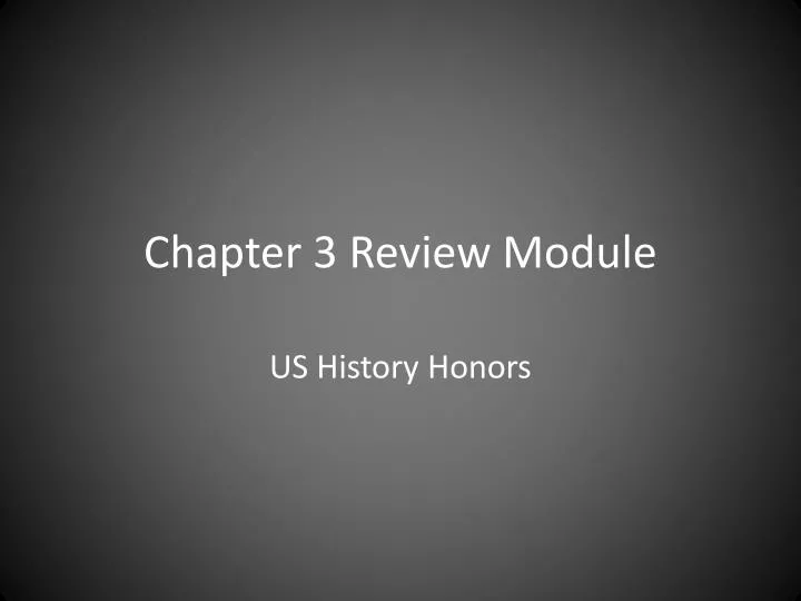 chapter 3 review module