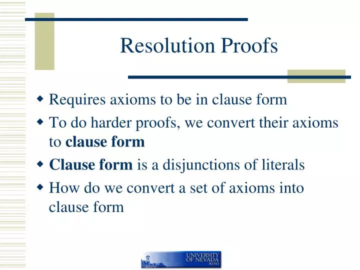resolution proofs