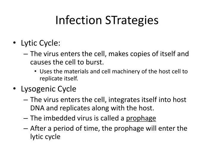 infection strategies
