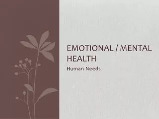 emotional mental health