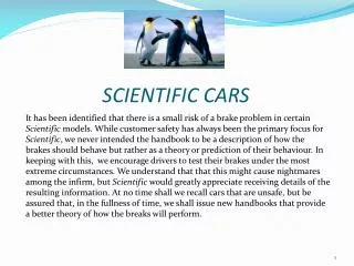 SCIENTIFIC CARS