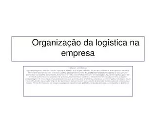 organiza o da log stica na empresa