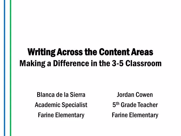 writing across the content areas making a difference in the 3 5 classroom