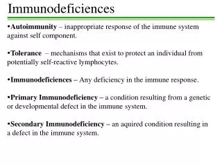 Immunodeficiences