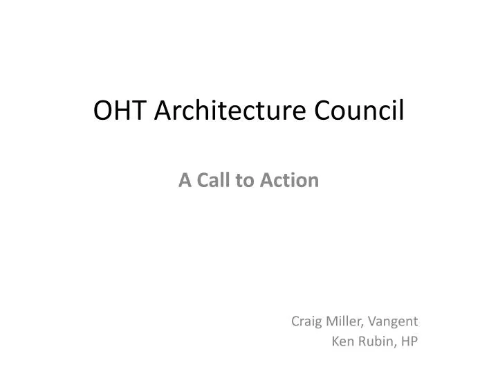 oht architecture council