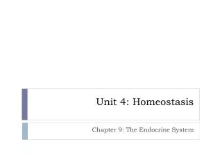 Unit 4: Homeostasis