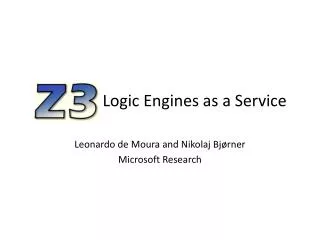 Logic Engines as a Service