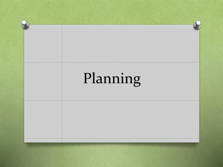 planning