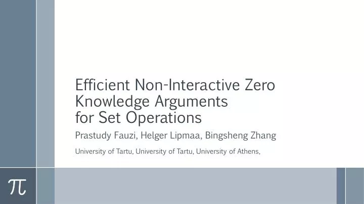 efficient non interactive zero knowledge arguments for set operations