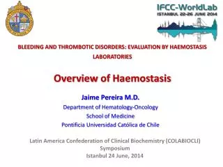 Jaime Pereira M.D. Department of Hematology-Oncology School of Medicine