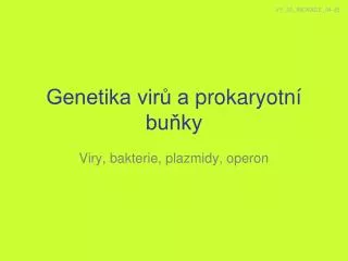 genetika vir a prokaryotn bu ky