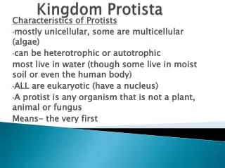 Kingdom Protista